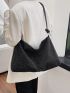 Oversized Studded Decor Hobo Bag Adjustable Strap