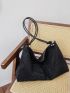 Oversized Studded Decor Hobo Bag Adjustable Strap