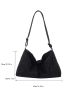 Oversized Studded Decor Hobo Bag Adjustable Strap