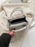 Mini Square Bag Crocodile Embossed Double Handle PU Elegant With Coin Purse