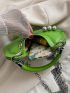 Green Novelty Bag Bead Decor Chain PU Fashionable