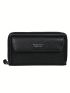 Letter Graphic Long Wallet Litchi Embossed Zipper PU Fashionable