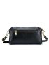 Small Litchi Embossed Ruched Bag Solid Black Minimalist