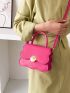 Mini Novelty Bag Wave Trim Top Handle Flap PU Fashionable