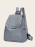 Minimalist Drawstring Backpack Zipper Oxford