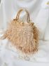 Mini Faux Pearl Decor Box Bag Top Handle For Prom