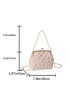 Fashionable Versatile Women's Faux Pearl Decor Diagonal Shoulder Bag