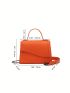 Mini Neon Orange Square Bag Crocodile Embossed Flap