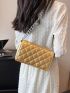 Mini Metallic Square Bag Quilted Flap Chain