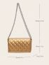 Mini Metallic Square Bag Quilted Flap Chain