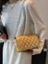 Mini Metallic Square Bag Quilted Flap Chain