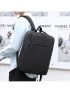 Minimalist Laptop Backpack Zipper Black For Business
