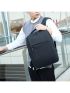 Minimalist Laptop Backpack Zipper Black For Business