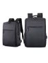 Minimalist Laptop Backpack Zipper Black For Business