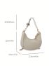 Mini Crocodile Embossed Hobo Bag Faux Pearl Decor
