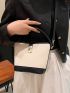 Two Tone Bucket Bag Twist Lock PU Fashionable