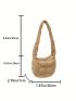 Mini Ruched Bag Stitch Detail Zipper Nylon Casual