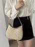 Simple Embroidered Straw Woven Women's Beach Bag Fashion Shoulder Bag