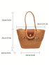 Large Capacity Woven Hand-held Basket Bag Shoulder Bag Women's Bag