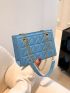 Small Square Bag Quilted Detail Fashionable Zipper Chain