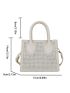 Mini Square Bag Studded Decor Punk Adjustable-strap