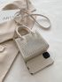 Mini Square Bag Studded Decor Punk Adjustable-strap