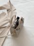 Mini Square Bag Studded Decor Punk Adjustable-strap