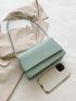 Embossed Handbag, Vintage Pu Shoulder Bag, Elegant Flap Purse For Women