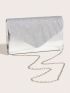 Pleated Detail Envelope Bag Metallic PU Funky