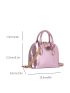 Small Dome Bag Solid Color Funky Zipper Chain