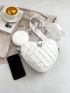 Quilted Pattern Novelty Bag Heart Design With Coin Purse