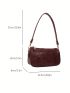 Solid Color Floral Print Fashionable Adjustable Shoulder Strap Square Bag For Daily Use