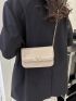 Mini Women's PU Bag, Solid Color Flap Top Crossbody Bag With Chain Strap