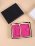 2pcs Keychain Card Bag PU Key Cover Wallet Business Gift PU Car Key Strap Bag