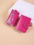2pcs Keychain Card Bag PU Key Cover Wallet Business Gift PU Car Key Strap Bag