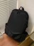 Black Classic Backpack Minimalist Adjustable Strap For Daily