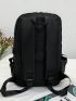 Black Classic Backpack Minimalist Adjustable Strap For Daily