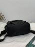 Black Classic Backpack Minimalist Adjustable Strap For Daily