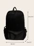 Black Classic Backpack Minimalist Adjustable Strap For Daily