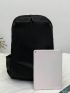 Black Classic Backpack Minimalist Adjustable Strap For Daily