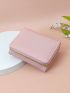 Flower Embossed Small Wallet Trifold Multi-Function With Zipper