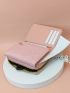 Flower Embossed Small Wallet Trifold Multi-Function With Zipper