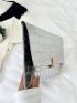 Crocodile Embossed Envelope Bag Metallic PU Funky