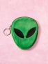 Anime Mini Coin Purse Cute Alien Design With Zipper