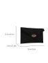 Crocodile Embossed Felt Handbag, Metal Decor Envelope Bag, Trendy Clutch Purse For Women