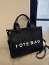 Letter Graphic Square Bag Double Handle