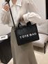 Letter Graphic Square Bag Double Handle