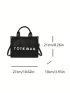 Letter Graphic Square Bag Double Handle