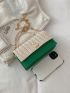 Mini Colorblock Metal Decor Straw Bag