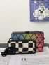 Mini Colorblock Box Bag Geometric Pattern
